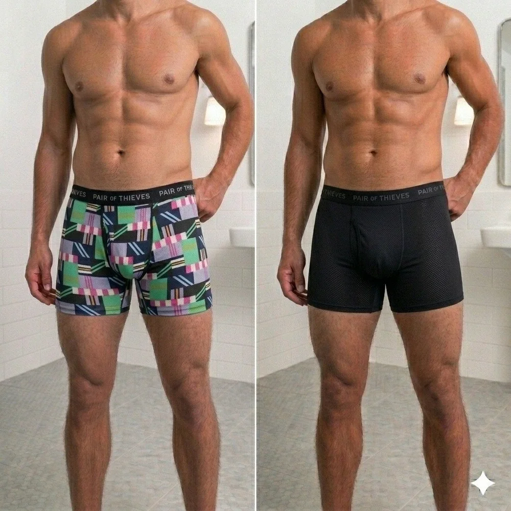 Pair of Thieves SuperFit Boxer Briefs XL Multicolor/Black (2) Pack **NEW**